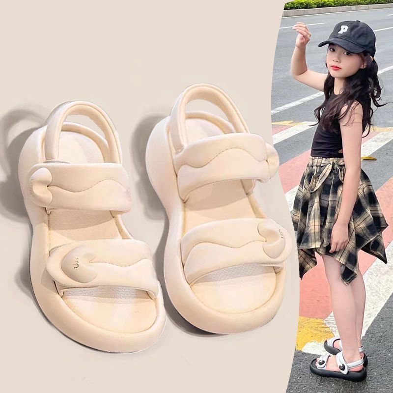 P new soft-soled sports beach shoes summer middle-aged and older children, foreign-style princess students, ultra-light explosion