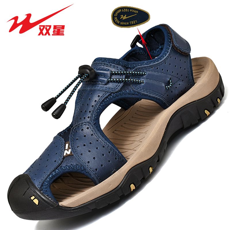 P men's sandals leather surface