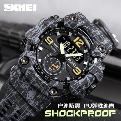 A Moment Beautiful Cool Men's Outdoor Sports Watch Large Dial Multifunctional Waterproof Electronic Watch Men's Wholesale