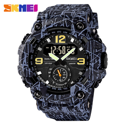 A Moment Beautiful Cool Men's Outdoor Sports Watch Large Dial Multifunctional Waterproof Electronic Watch Men's Wholesale