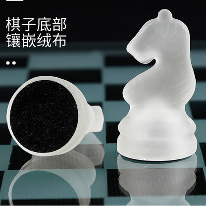 زينة شطرنج زجاجية شفافة 