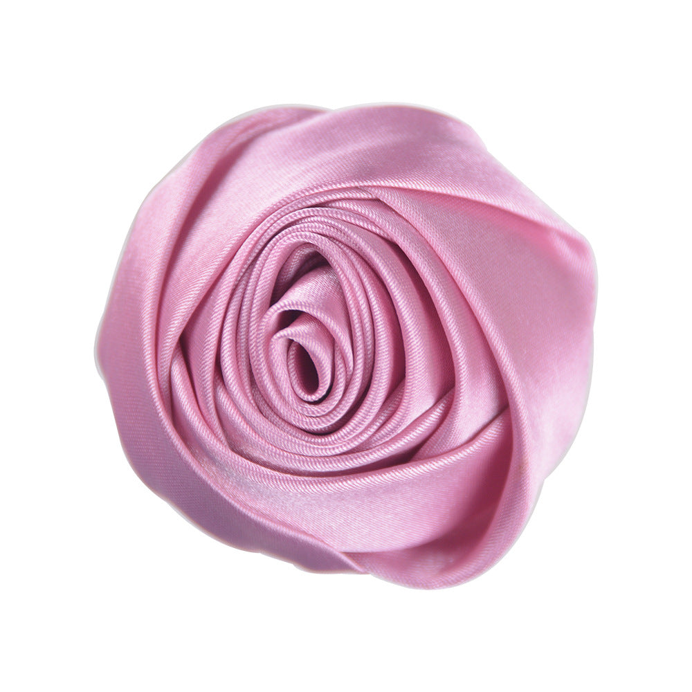 A 5.5cm satin silk cloth rose bud DIY hand bouquet corsage jewelry display case decorative jewelry flower head - Mixbatch