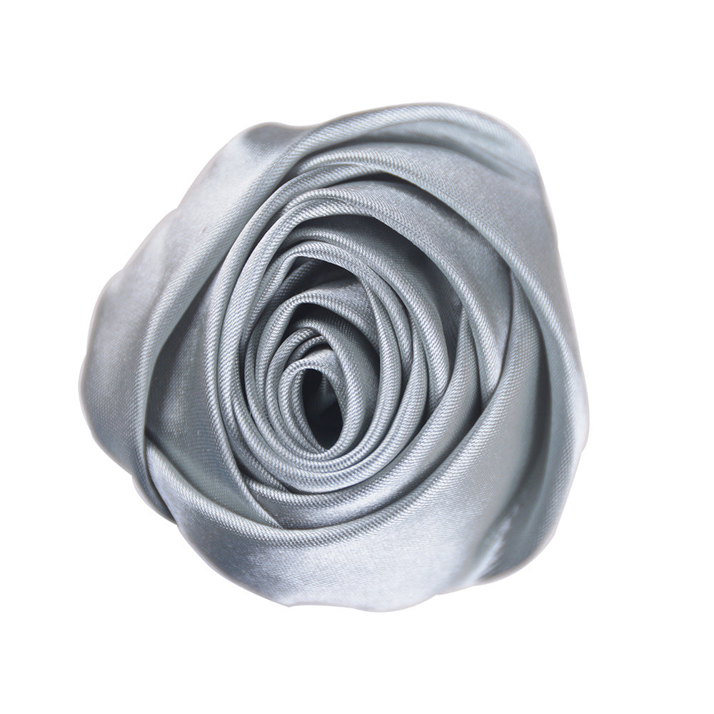 A 5.5cm satin silk cloth rose bud DIY hand bouquet corsage jewelry display case decorative jewelry flower head - Mixbatch