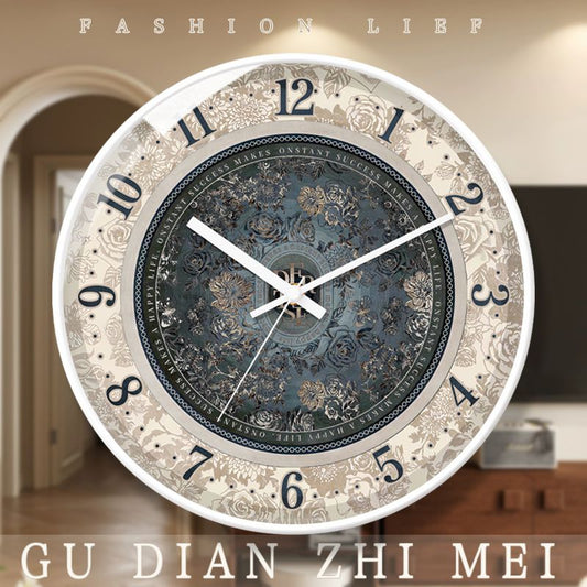 [7819 people's collection] French classical light luxury living room clock hanging wall modern home retro restaurant 2024 new decorative art clock - Mixbatch