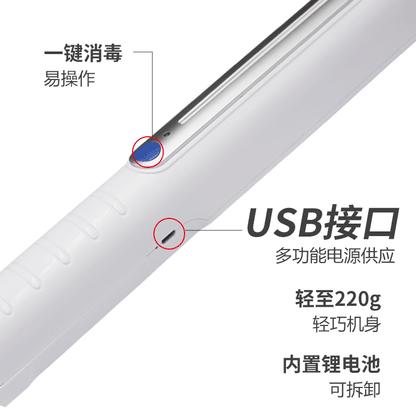 A UV led hand-held portable disinfection stick