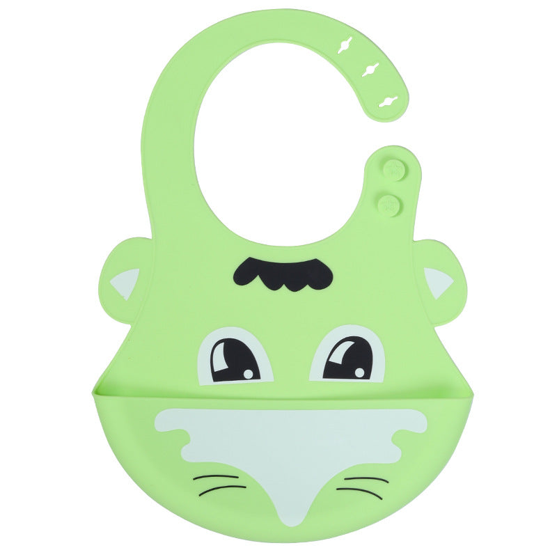 Baby silicone rice pocket waterproof leave-in baby three-dimensional bib children children large saliva pocket adjustable rice pocket