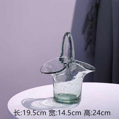 A hydroponic vase fish tank bag vase basket flower arrangement flower pot creative new basket vase