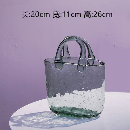 A hydroponic vase fish tank bag vase basket flower arrangement flower pot creative new basket vase