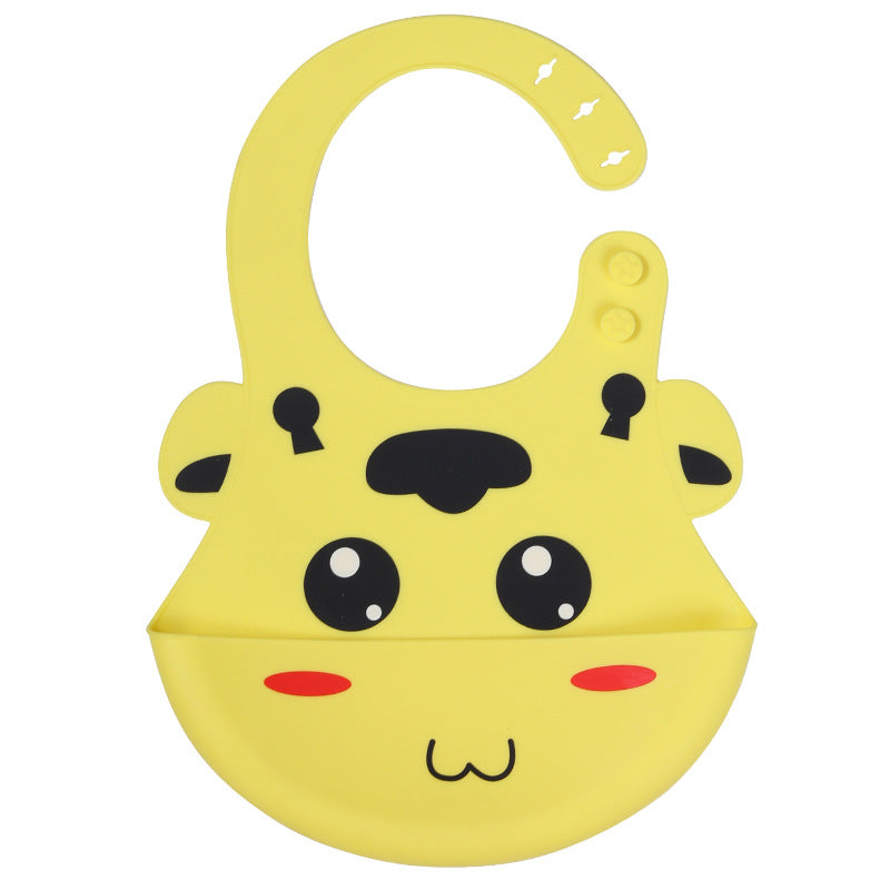 Baby silicone rice pocket waterproof leave-in baby three-dimensional bib children children large saliva pocket adjustable rice pocket