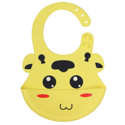 Baby silicone rice pocket waterproof leave-in baby three-dimensional bib children children large saliva pocket adjustable rice pocket