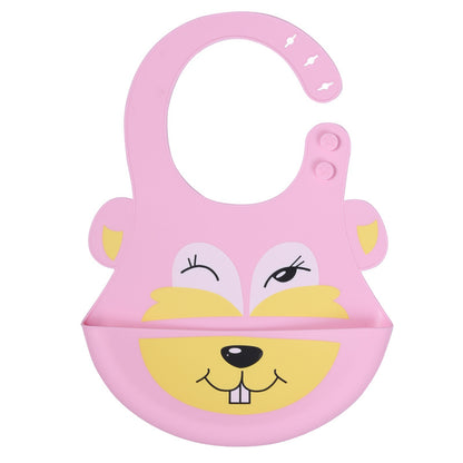 Baby silicone rice pocket waterproof leave-in baby three-dimensional bib children children large saliva pocket adjustable rice pocket