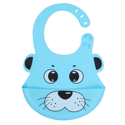 Baby silicone rice pocket waterproof leave-in baby three-dimensional bib children children large saliva pocket adjustable rice pocket