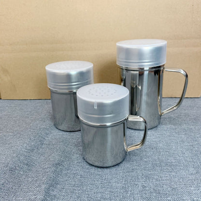 A 304 stainless steel dusting can with lid, moisture-proof with handle, flour sieve, Korean powder cartridge, baking utensils, coffee utensils