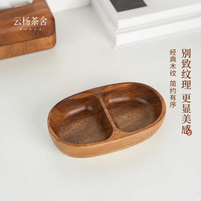 وعاء قارب مزدوج الشبكة مصنوع بالكامل من خشب الجوز، الحد الأدنى للطلب: 50 قطعة 