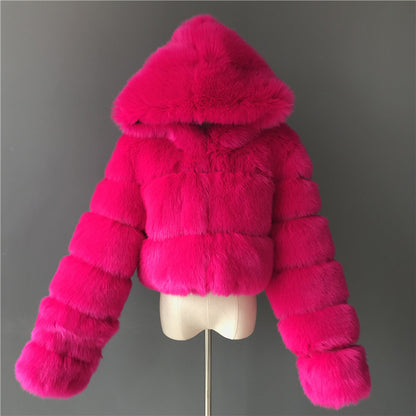 A fur coat imitation fox fur