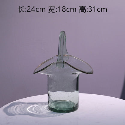A hydroponic vase fish tank bag vase basket flower arrangement flower pot creative new basket vase