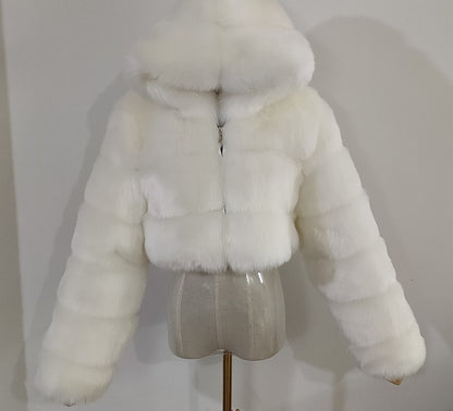 A fur coat imitation fox fur