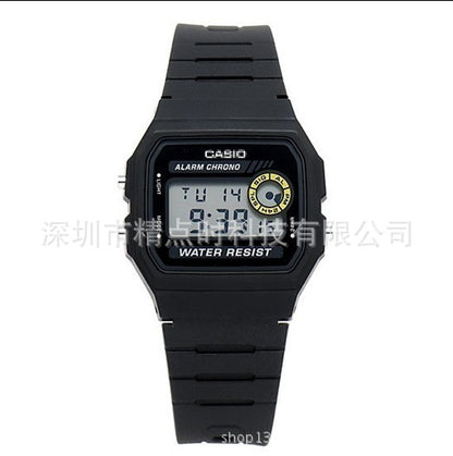A popular retro digital display timing alarm clock lights multi-functional sports student electronic watch cold light F-91W