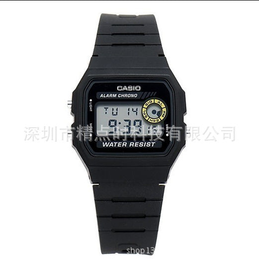 A popular retro digital display timing alarm clock lights multi-functional sports student electronic watch cold light F-91W