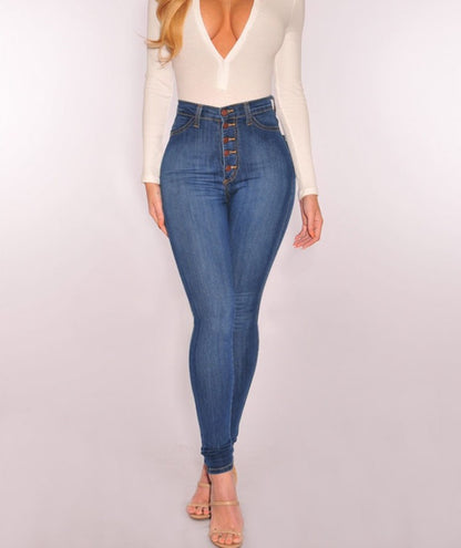 A Women's Jeans High Waist Sexy Stretch Slim Slim Jeans