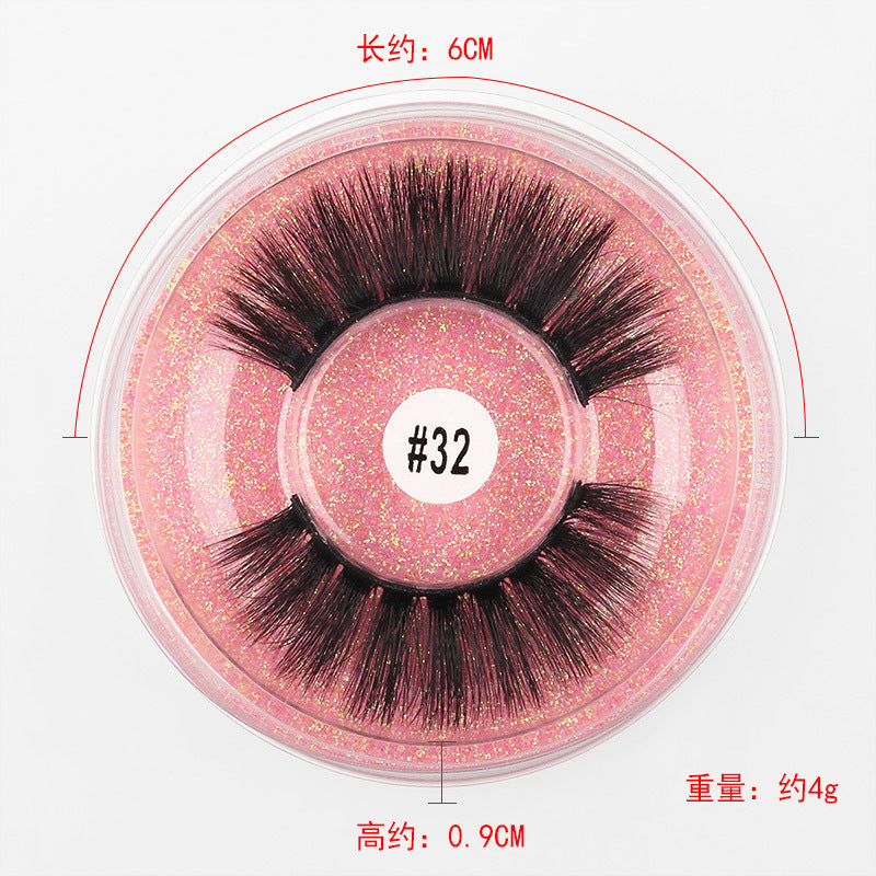 A European and American natural cross-border 3d imitation mink hair soft and thick pure handmade false eyelashes three-dimensional curled eyelashes - Mixbatch