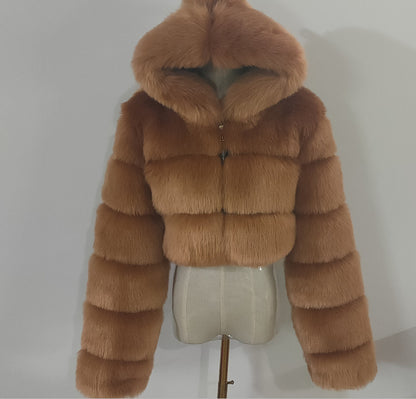A fur coat imitation fox fur