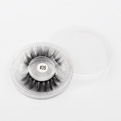A European and American natural cross-border 3d imitation mink hair soft and thick pure handmade false eyelashes three-dimensional curled eyelashes - Mixbatch