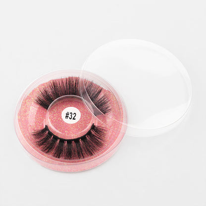 A European and American natural cross-border 3d imitation mink hair soft and thick pure handmade false eyelashes three-dimensional curled eyelashes - Mixbatch