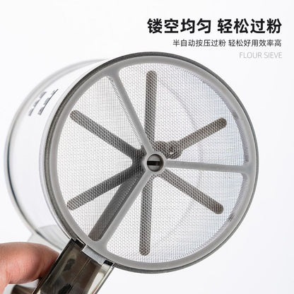 P Hand-held semi-automatic flour mesh sieve
