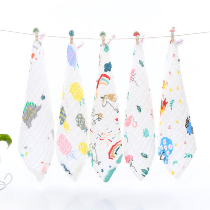 A 30 * 30 six-layer gauze square towel newborn baby towel face towel cotton yarn children's towel gauze saliva towel MOQ: 100PIECE - Mixbatch