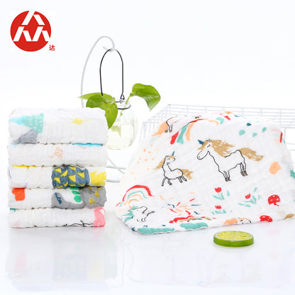 A 30 * 30 six-layer gauze square towel newborn baby towel face towel cotton yarn children's towel gauze saliva towel MOQ: 100PIECE - Mixbatch