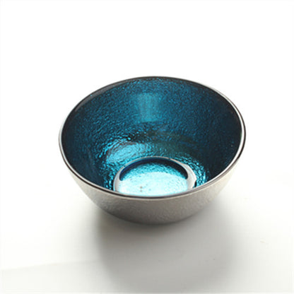 A Creative Plated Salad Bowl Sky Blue Snack Plate Stained Glass Dipping Plate Seasoning Plate
