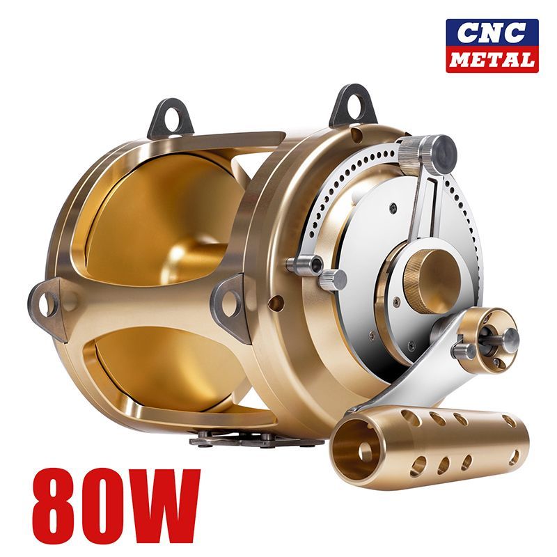 A oversized model all-metal drum CNC deep-sea iron plate steamer fishing sea fishing slow rock fishing giant golden gun wheel