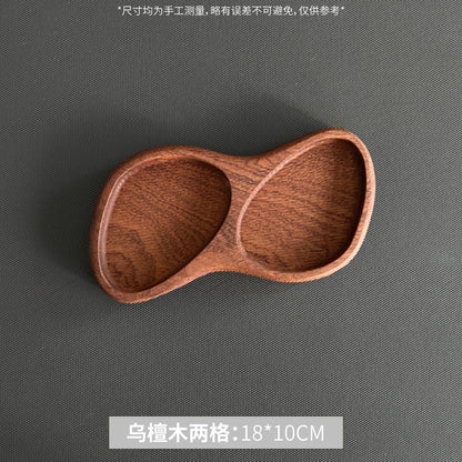 P Japanese-style solid wood tableware grid plate