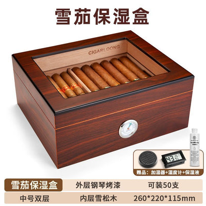 P Humidor Cedar Wood Solid Wood