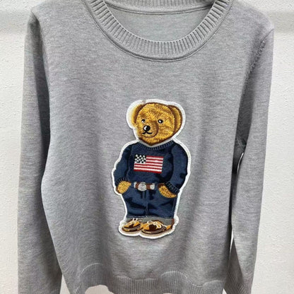 P Embroidered Cartoon Crew Neck Top