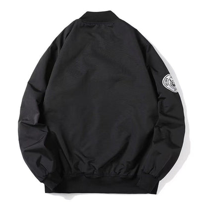 B2-m7 New Spring and Autumn Letter Embroidery Tooling Baseball Clothing Men's and Women's Black Loose Simple Thin Couple Clothing Jacket - Mixbatch
