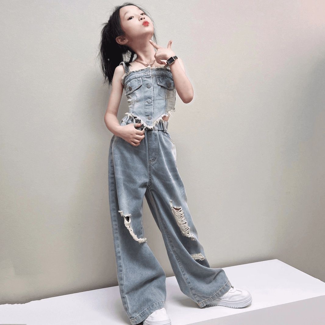 P summer denim suit