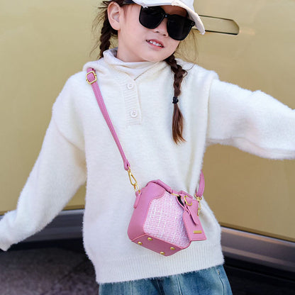 P new mini foreign style child baby oblique straddle bag baby boomer Internet celebrity fashion princess portable girl bag tide - Mixbatch