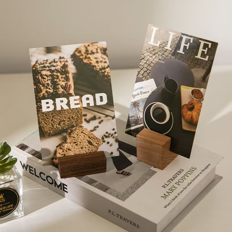 P green cedar solid wood black walnut simple ornament business card holder