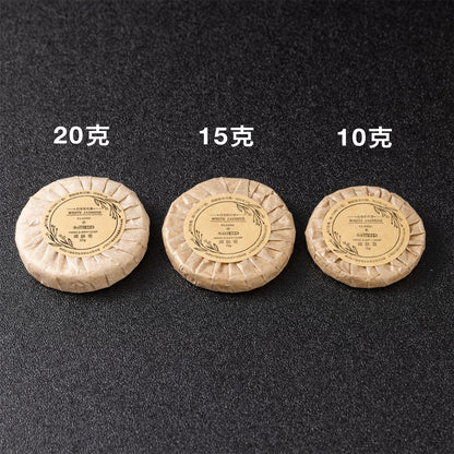A brown paper round soap