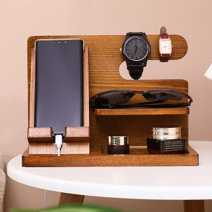P Black Walnut Storage Rack Watch Mobile Phone Shelf