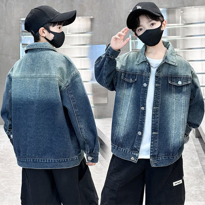 A children's denim jacket baby foreign Korean version of boys' handsome children's jacket spring and autumn models