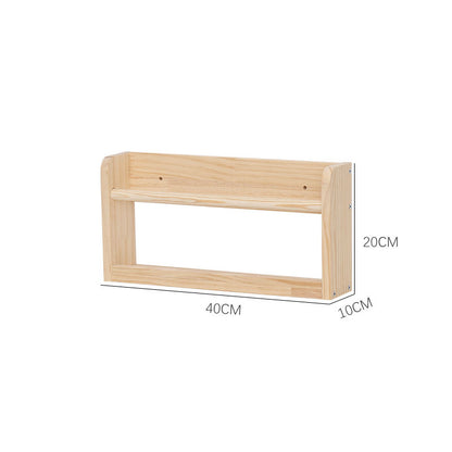 P Solid wood wall-mountedShelf Picture book shelf Children's bookshelf