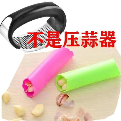 Stainless steel hand-operated ring garlic press garlic mashed garlic artifact pounded garlic scoop household kitchen garlic powder shooting tool. - Mixbatch