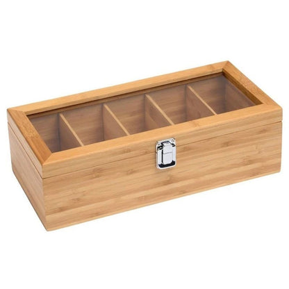 P bamboo multi-grid transparent storage box assembly-free design office study bracelet cultural play finishing artifact