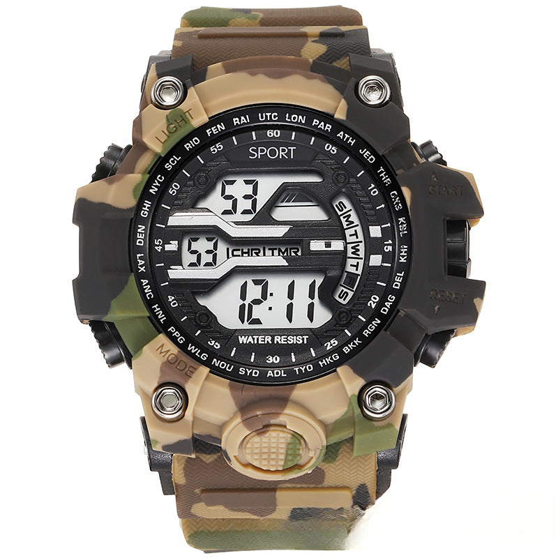 A big mud king with the same life waterproof electronic watch men's students teen trend wolf warrior outdoor sports watch
