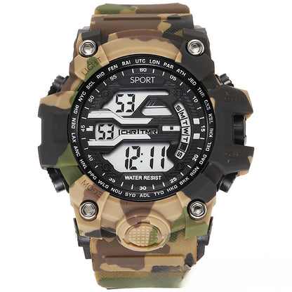 A big mud king with the same life waterproof electronic watch men's students teen trend wolf warrior outdoor sports watch