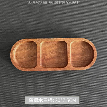 P Japanese-style solid wood tableware grid plate