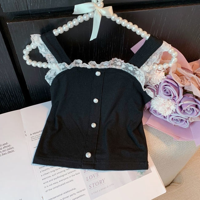 P women's pure cotton vest summer dress foreign Korean version baby girl summer thin casual versatile children's suspender top